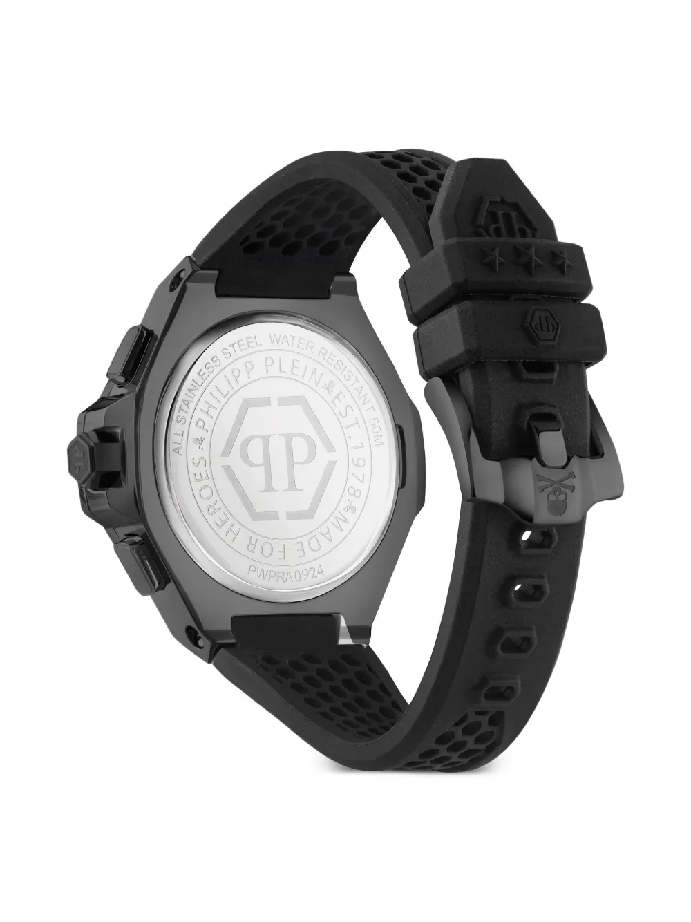 Philipp Plein Plein Chrono Royal Silicone Watch In Black