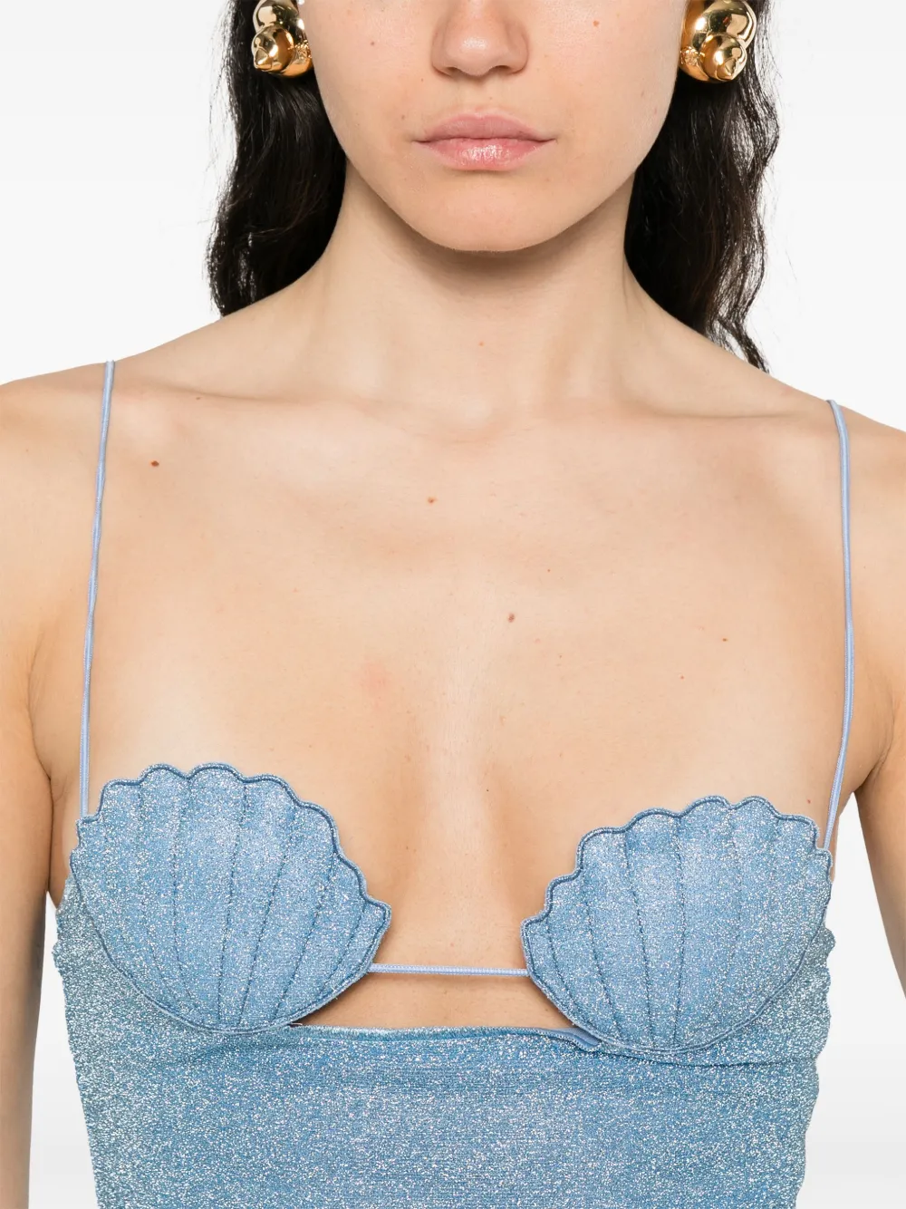 Oséree Lumière Shell mini-jurk Blauw