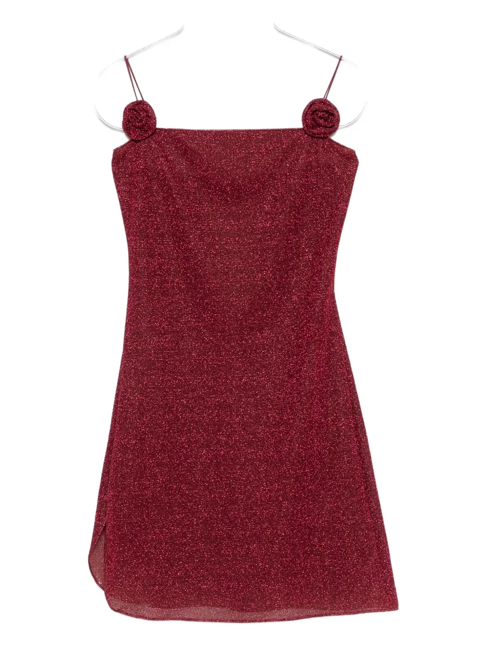 Oséree rose-appliqué mini dress Rood
