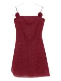 Oséree rose-appliqué mini dress - Red