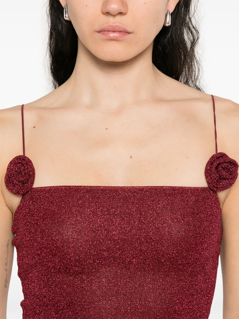 Oséree Mini-jurk met roos applicatie Rood
