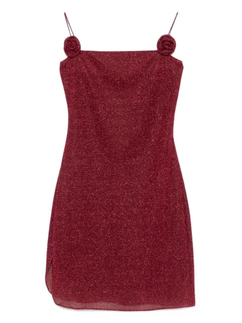 Oséree rose-appliqué mini dress