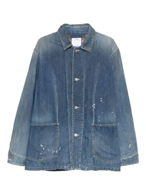 visvim patch-pocket denim overcoat