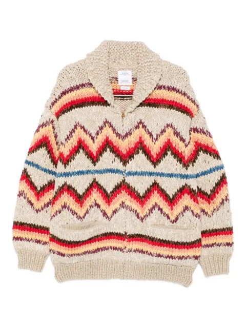 visvim zigzag-pattern knit cardigan