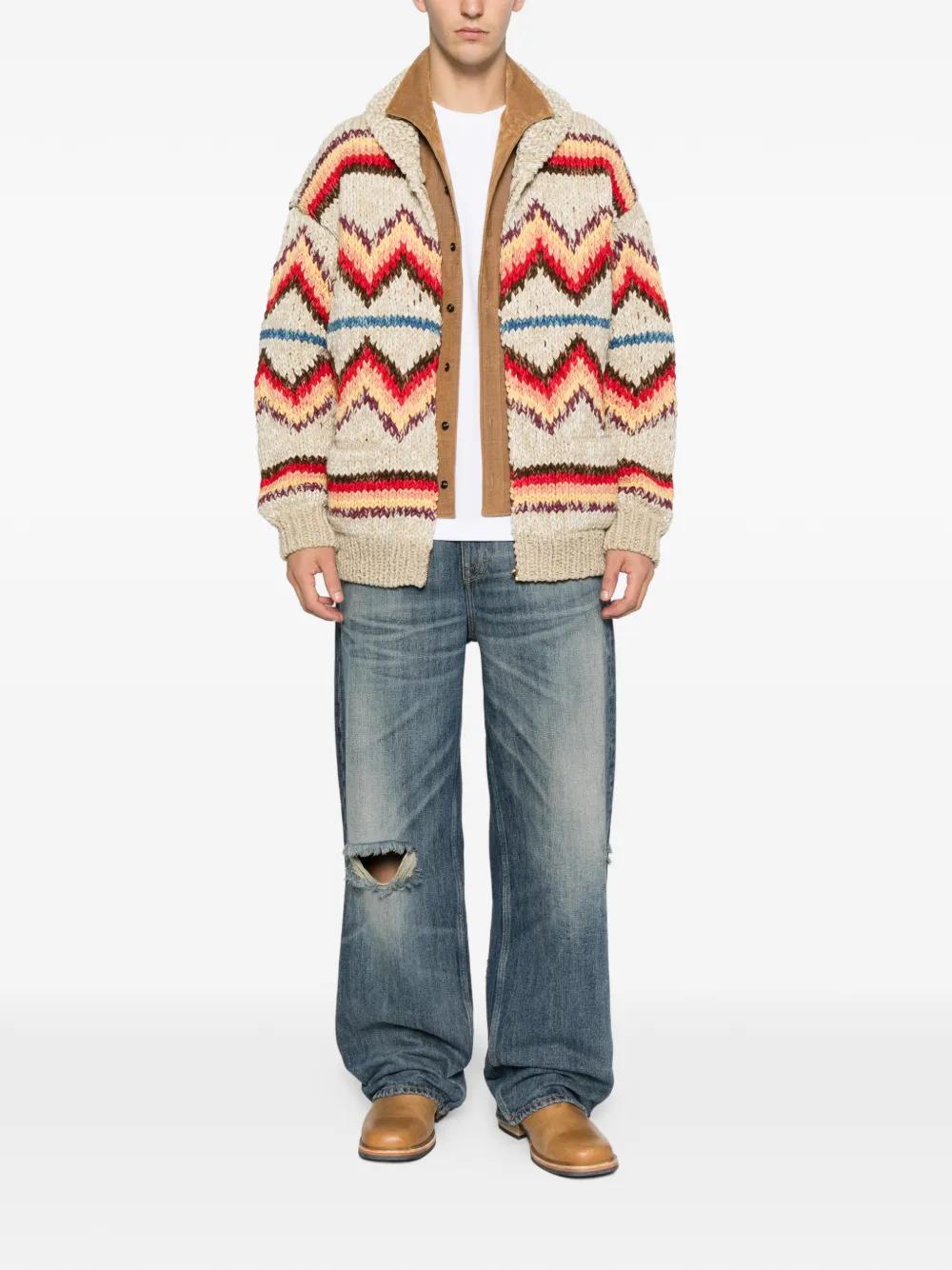 visvim zigzag-pattern knit cardigan | Cárdigans | Image 2