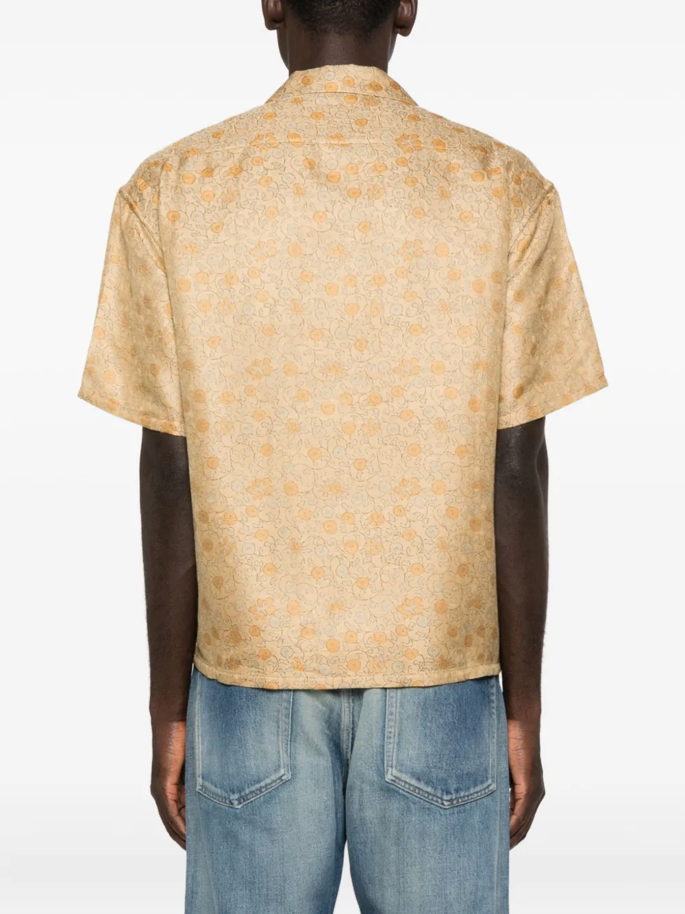 visvim Crosby overhemd met bloemen-jacquard Beige