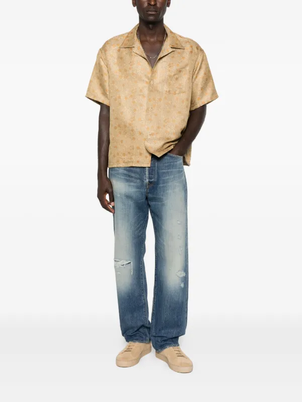 Visvim Crosby floral-jacquard Shirt | Neutrals | FARFETCH