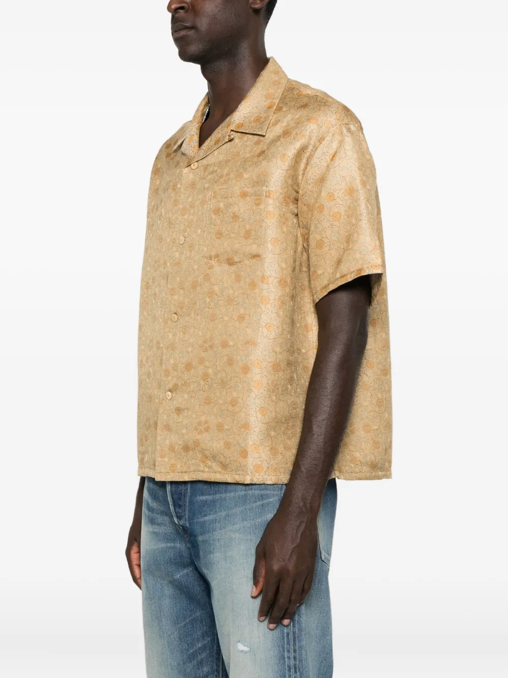 visvim Crosby overhemd met bloemen-jacquard Beige