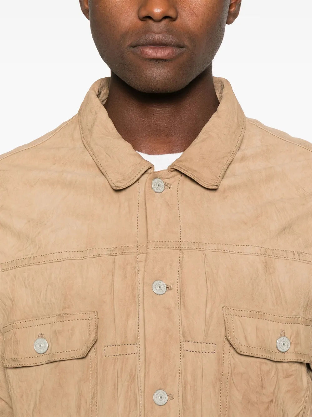 visvim Leren shirtjack Bruin