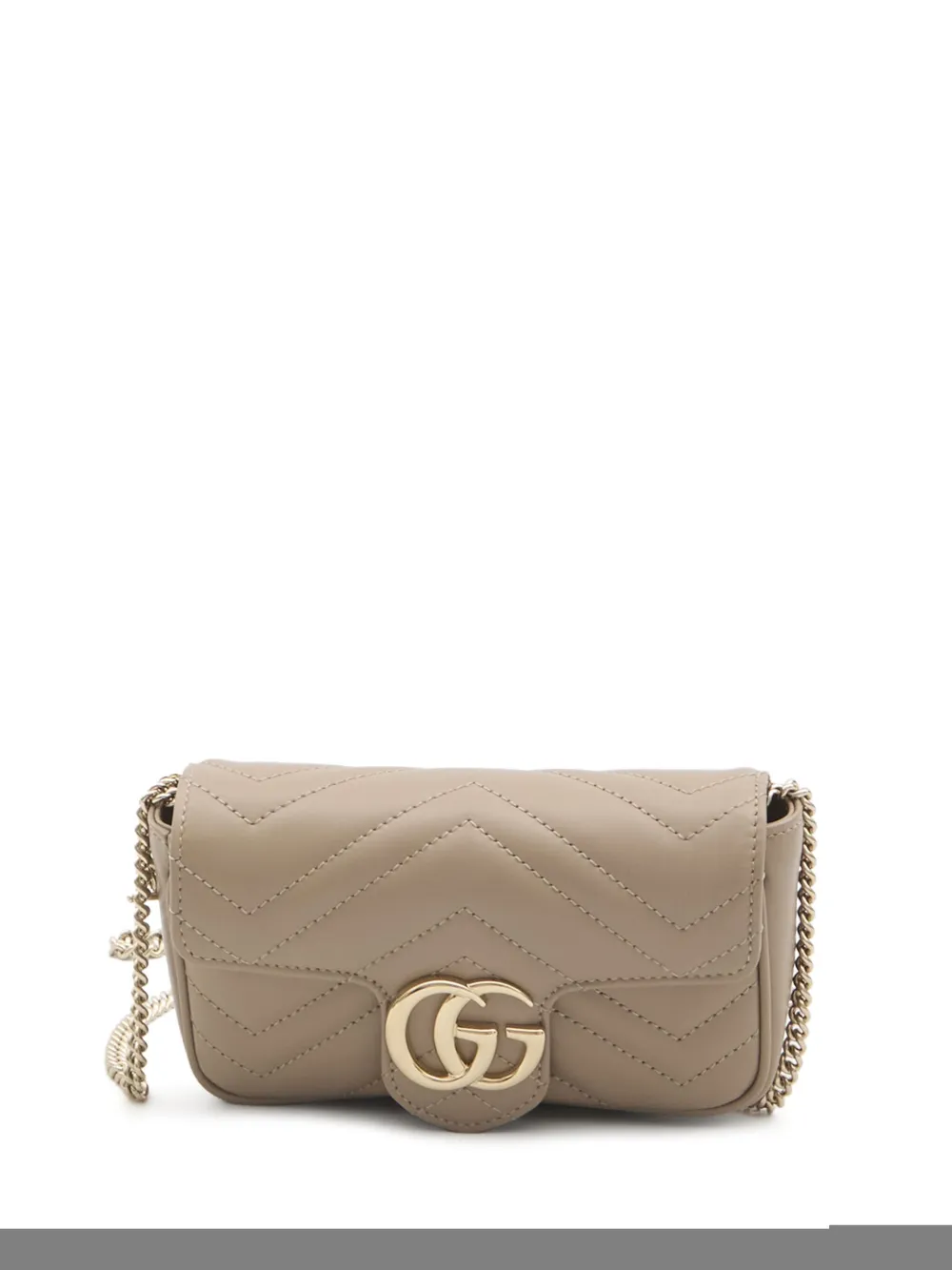 Gucci Super Mini Gg Marmont Bag In Neutrals