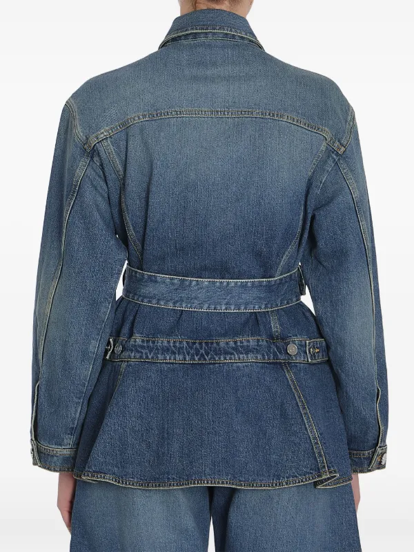 Alaïa Peplum Denim Jacket | Blue | FARFETCH