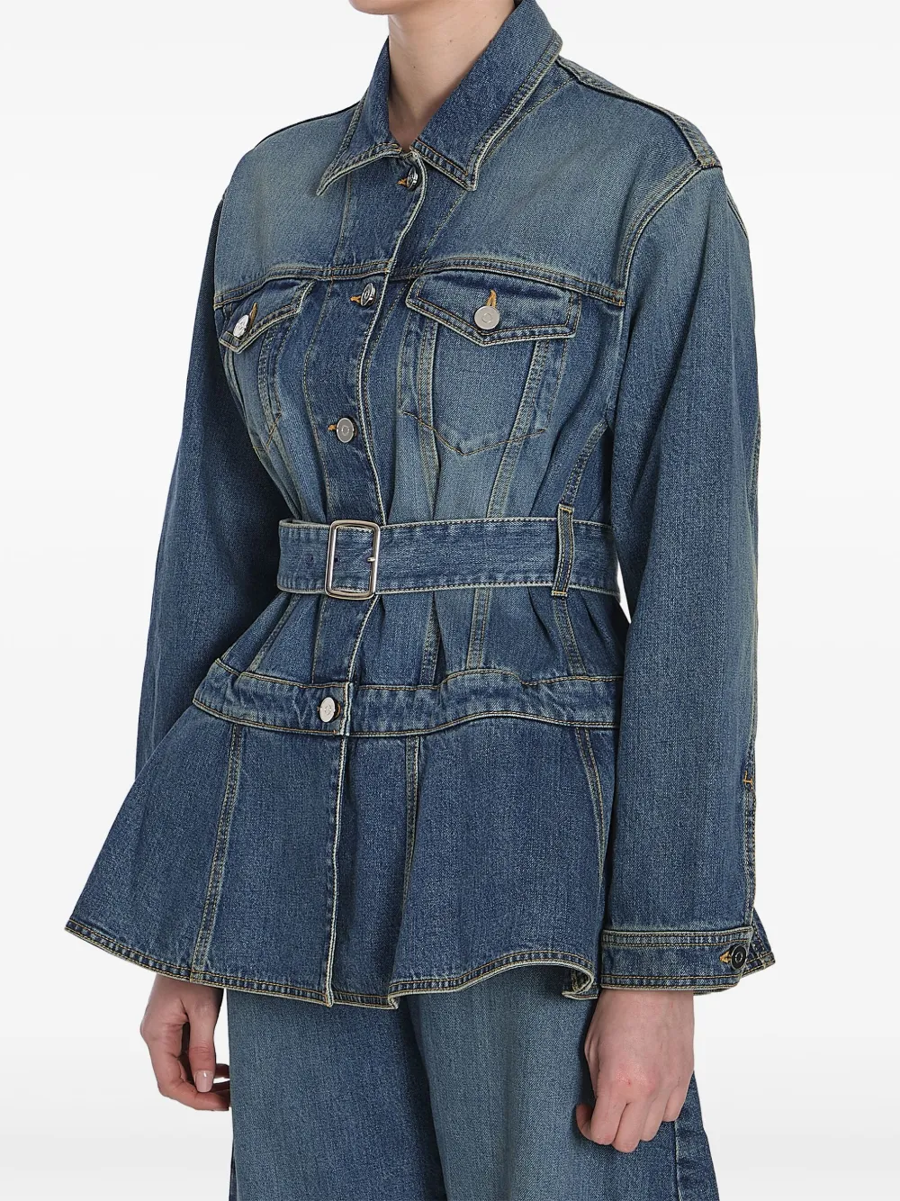 Alaïa chamarra de mezclilla con peplum | Chamarras de mezclilla | Image 2