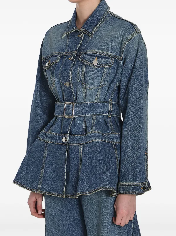 ジャケット ALAIA Women Jackets AA9V1093T535A 524 Blue Coated wool cropped jacket in blue - Alaia | Mytheresa