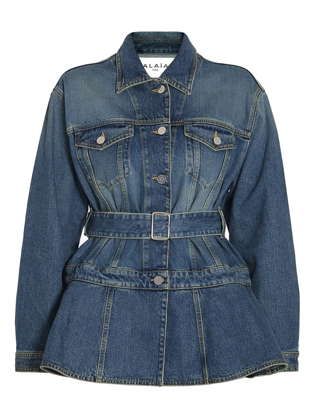 Alaïa peplum denim jacket | Blue | Image 1