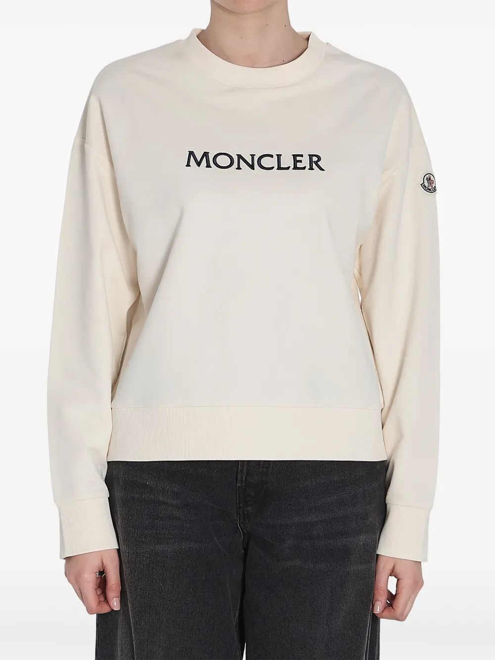 Moncler Sweater met logoprint Wit