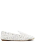 Moncler interwoven-design slippers - White