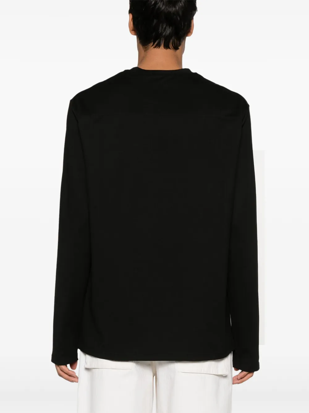 Jil Sander T-shirt met logoplakkaat Zwart