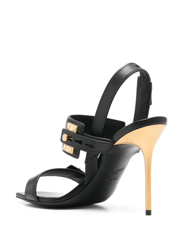 Balmain 100mm B-logo Sandals Black FARFETCH UZ