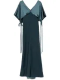 Amsale cape fluid gown dress - Green