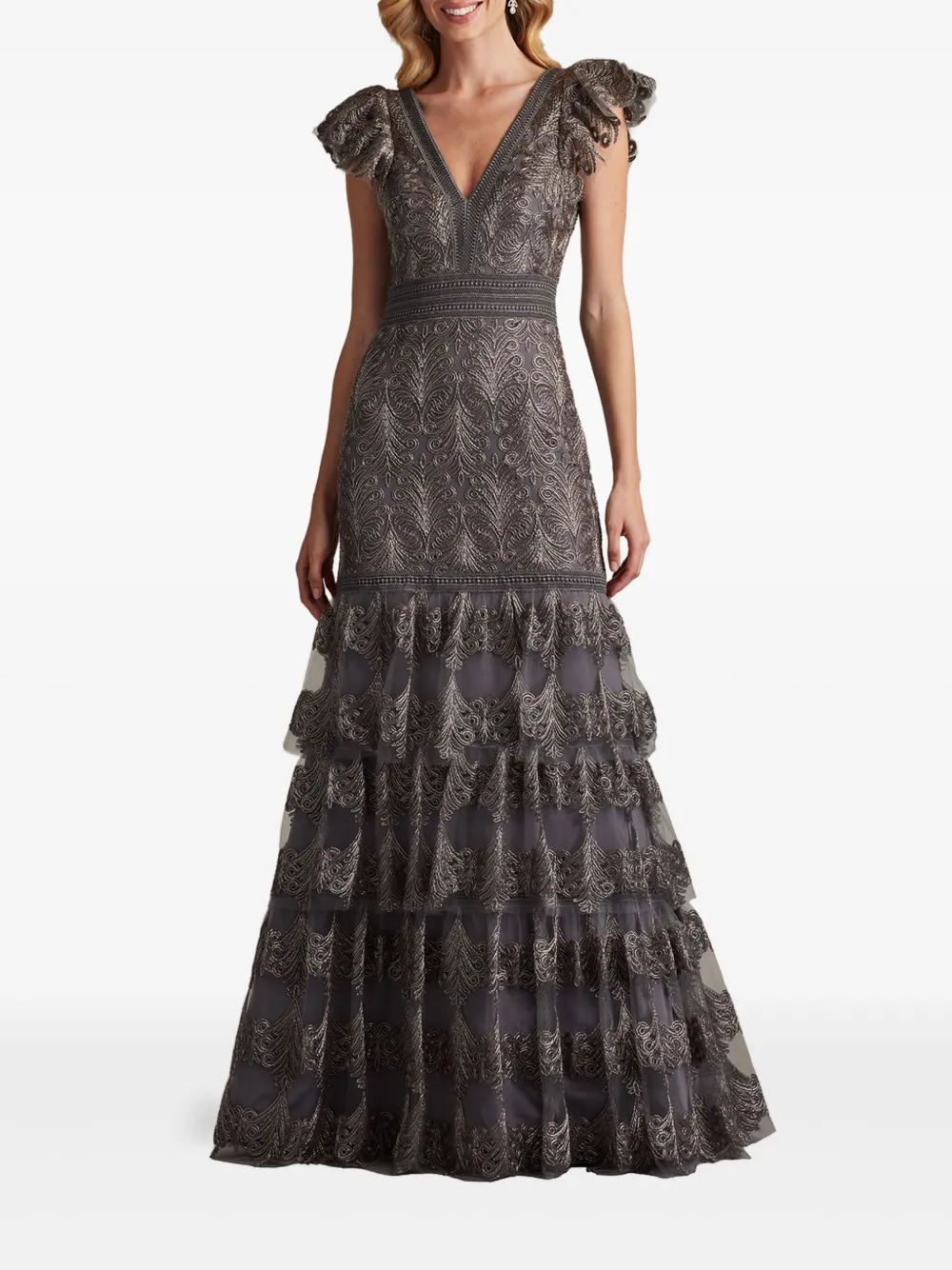 Tadashi Shoji Rhone gown - Grijs