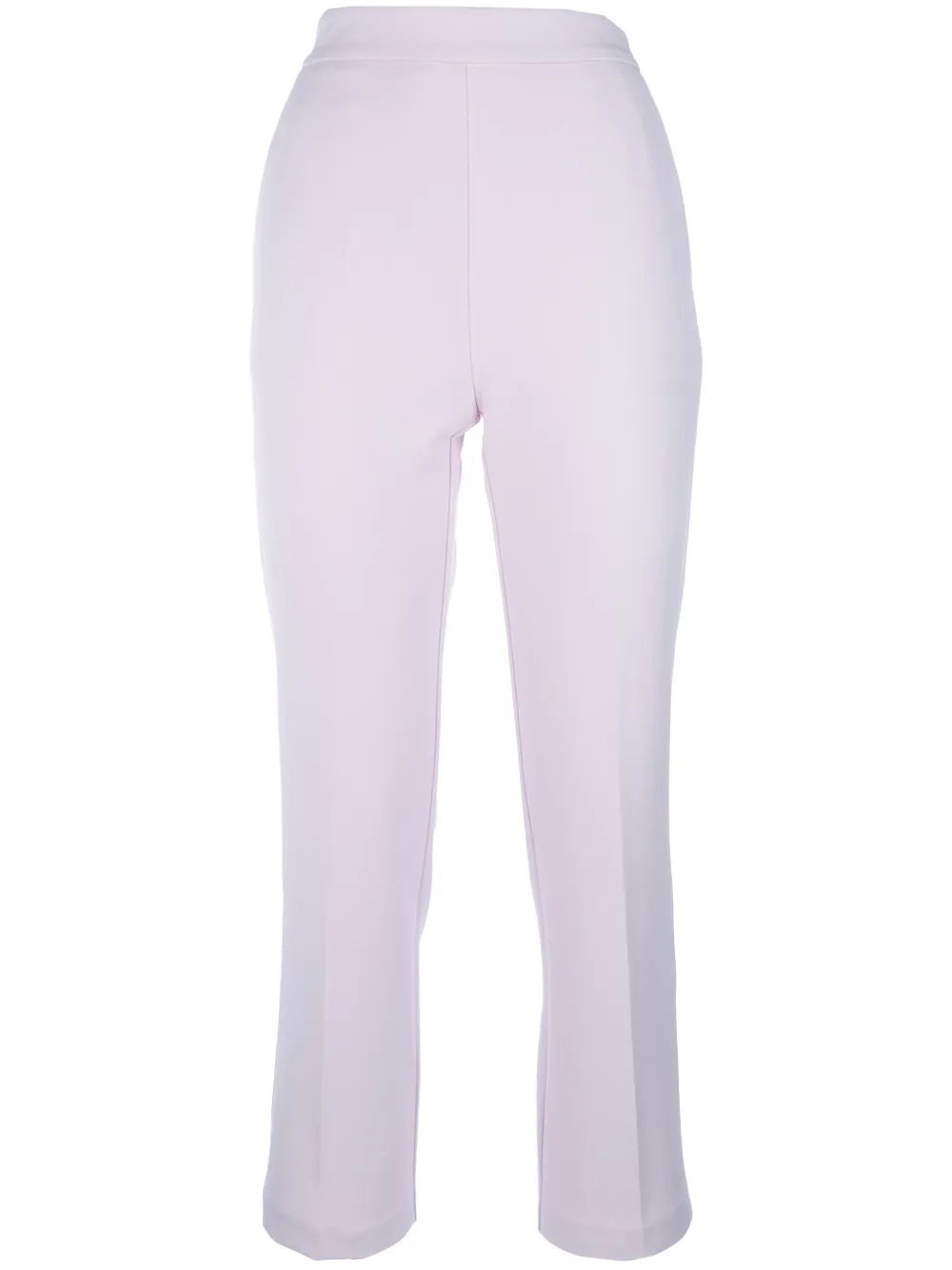 Elisabetta Franchi Crêpe broek met logoplakkaat en toelopende pijpen Roze