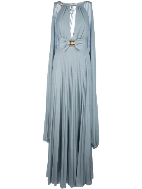 Elisabetta Franchi cape-design lurex gown