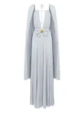 Elisabetta Franchi cape-design lurex gown - Blue