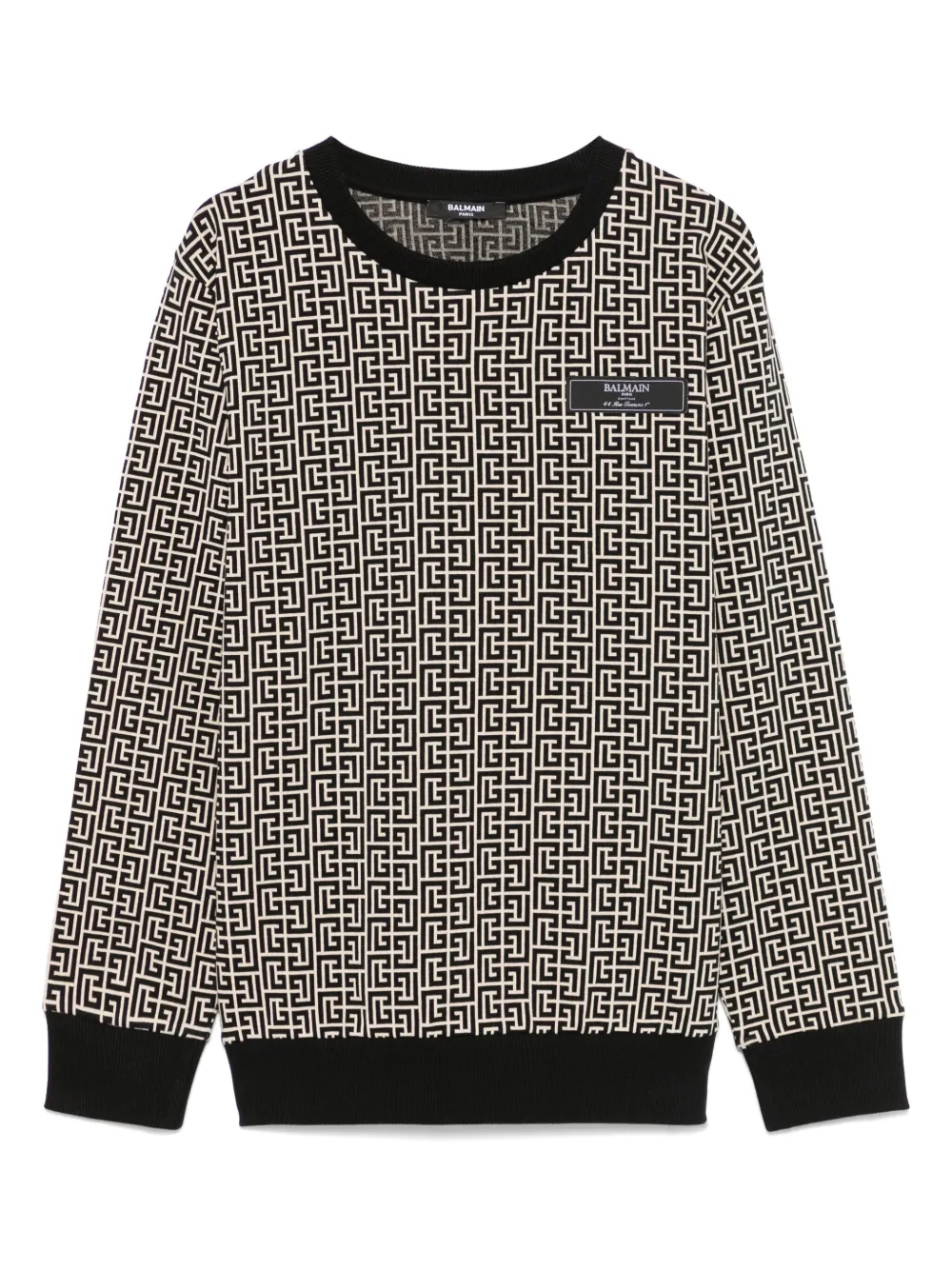 Balmain Kids Sweater met monogram-jacquard Zwart