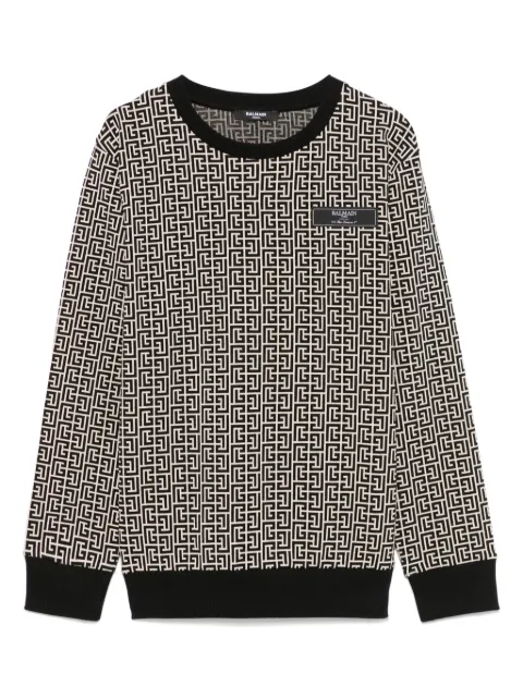 Balmain Kids sudadera con monograma en jacquard