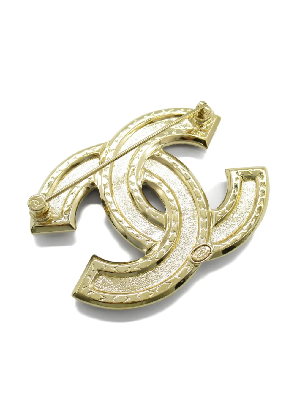 CHANEL Pre-Owned 1986-1988 CC logo brooch - Goud