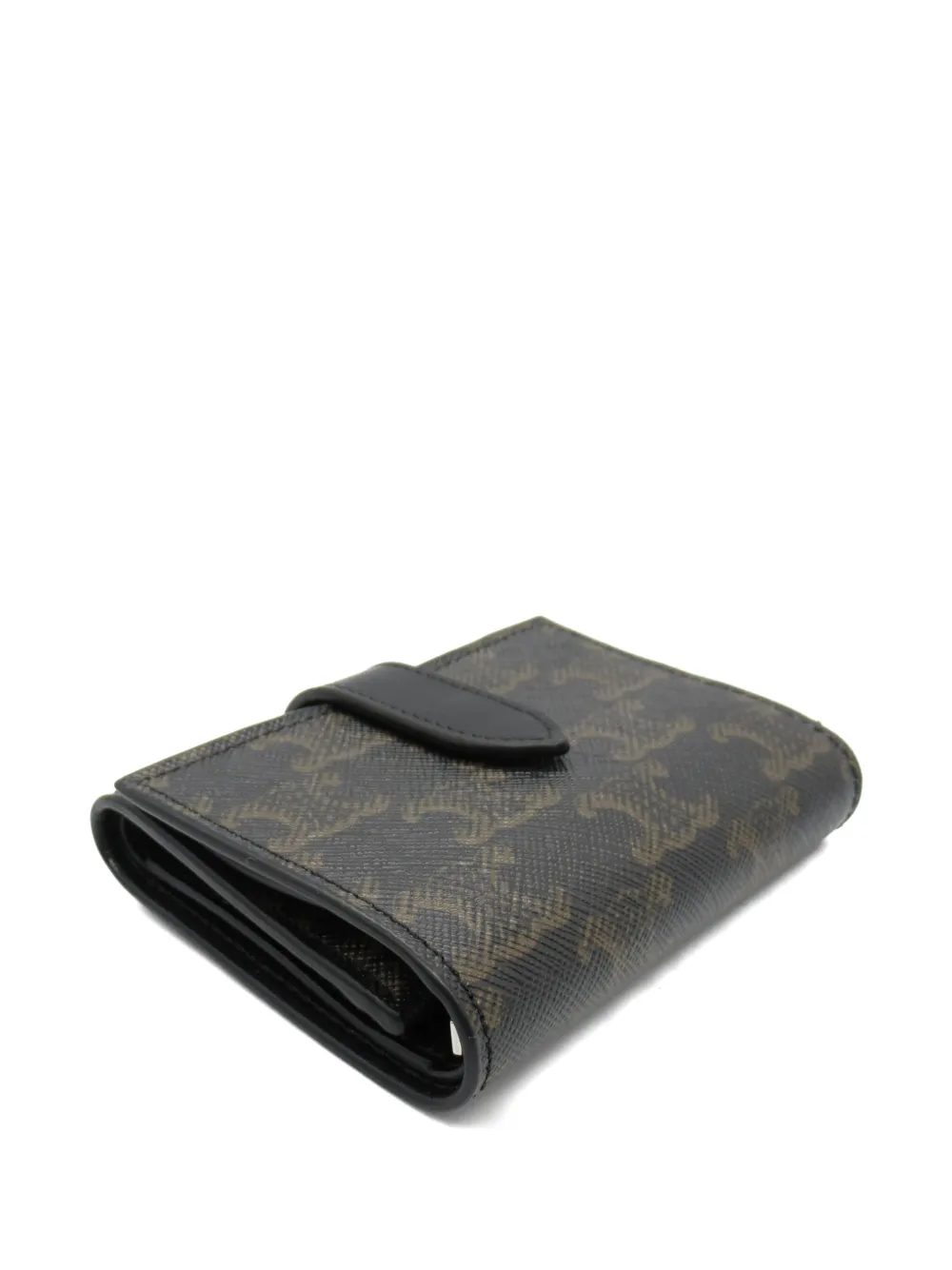 Pre-owned Celine 2010s Triomphe Tri-fold Wallet In 黑色