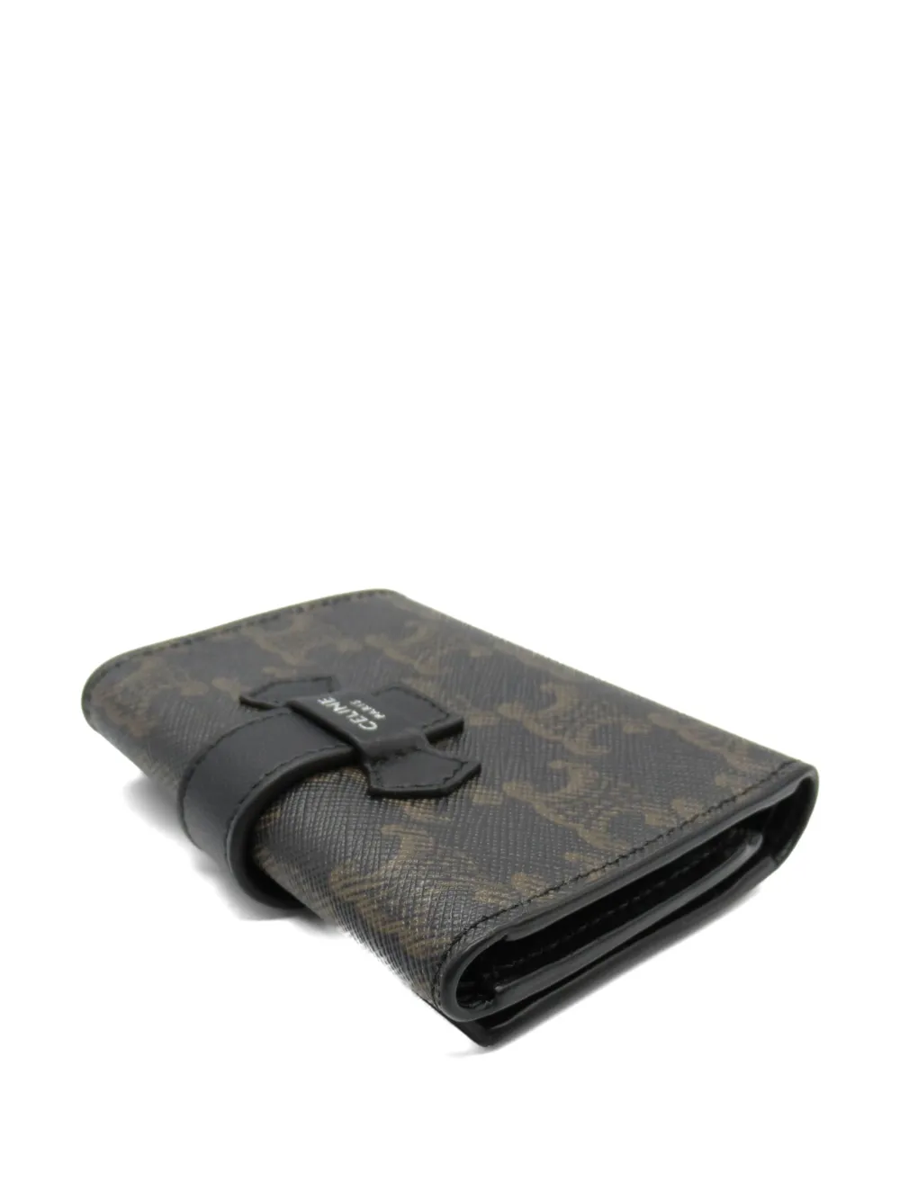 Pre-owned Celine 2010s Triomphe Tri-fold Wallet In 黑色
