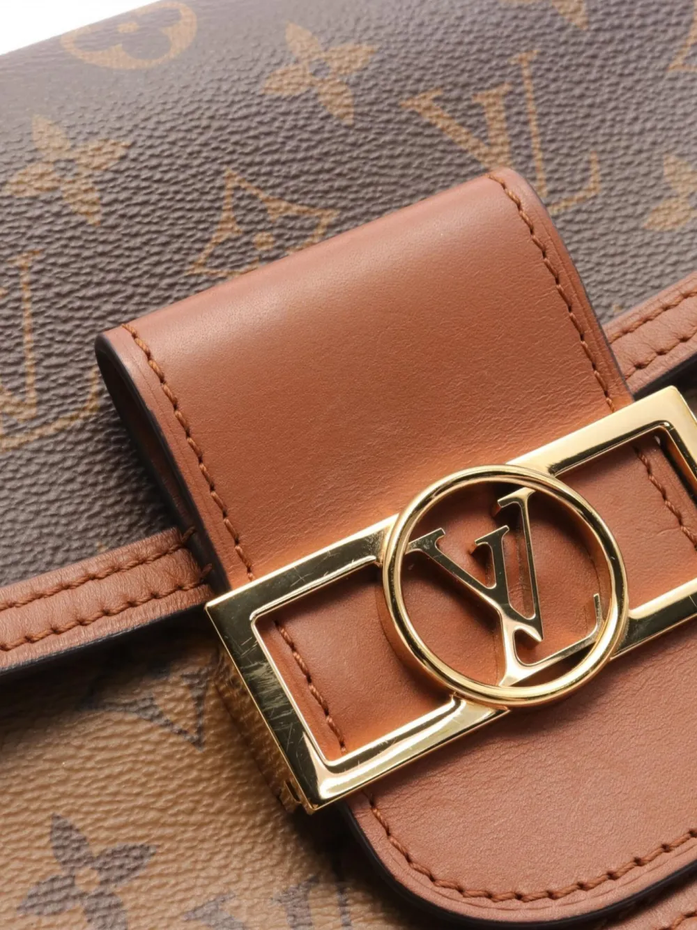 Pre-owned Louis Vuitton 2021 Mini Dauphine Shoulder Bag In Brown