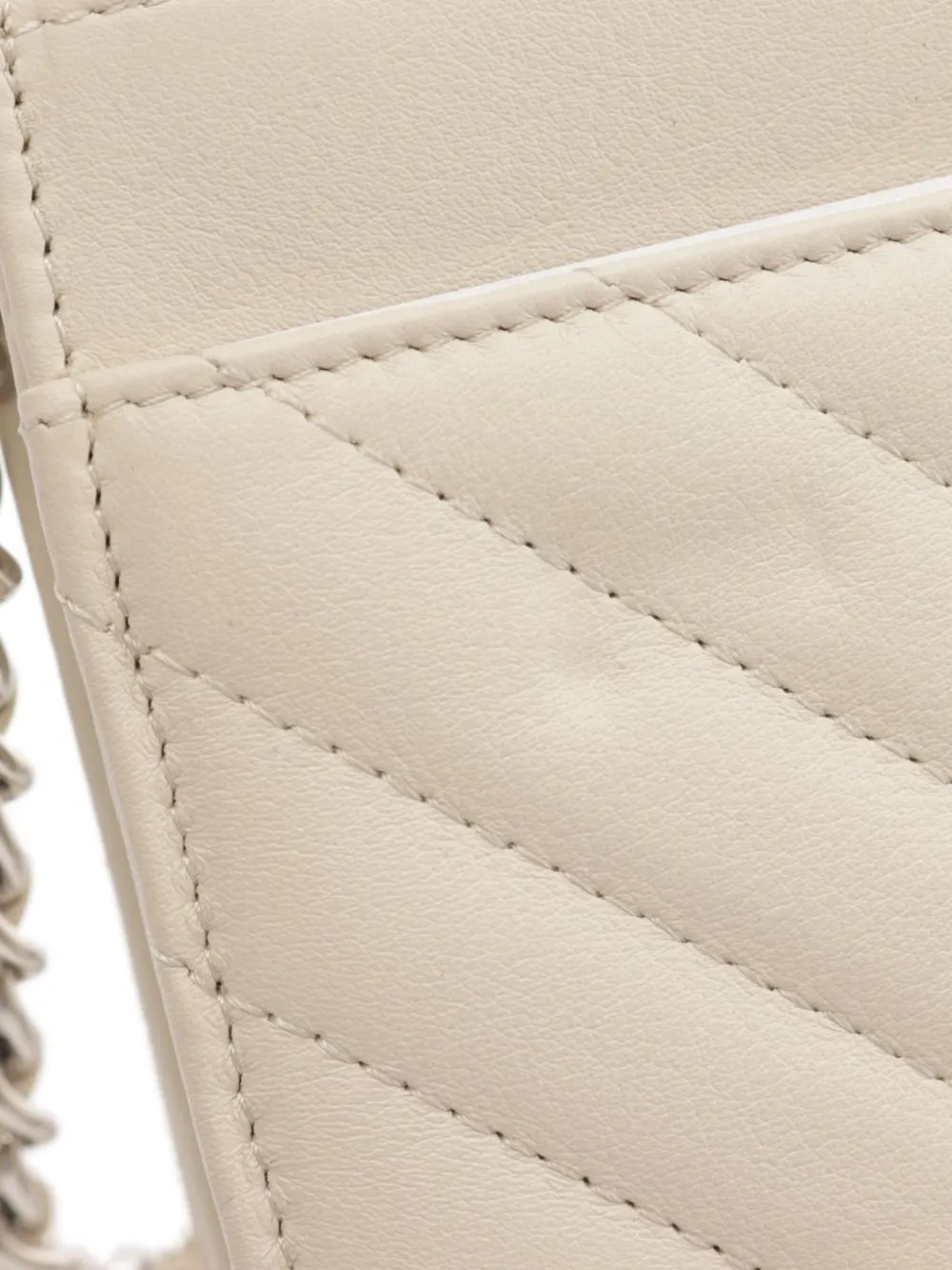 Pre-owned Chanel 2021 Chevron Chain Wallet In Neutrals
