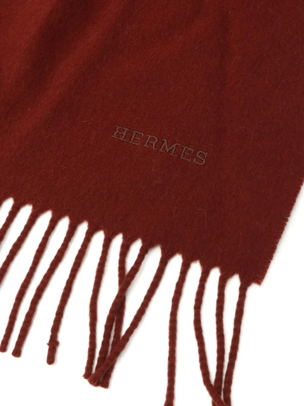 Hermès Pre-Owned 00s logo-embroidered scarf - Bruin