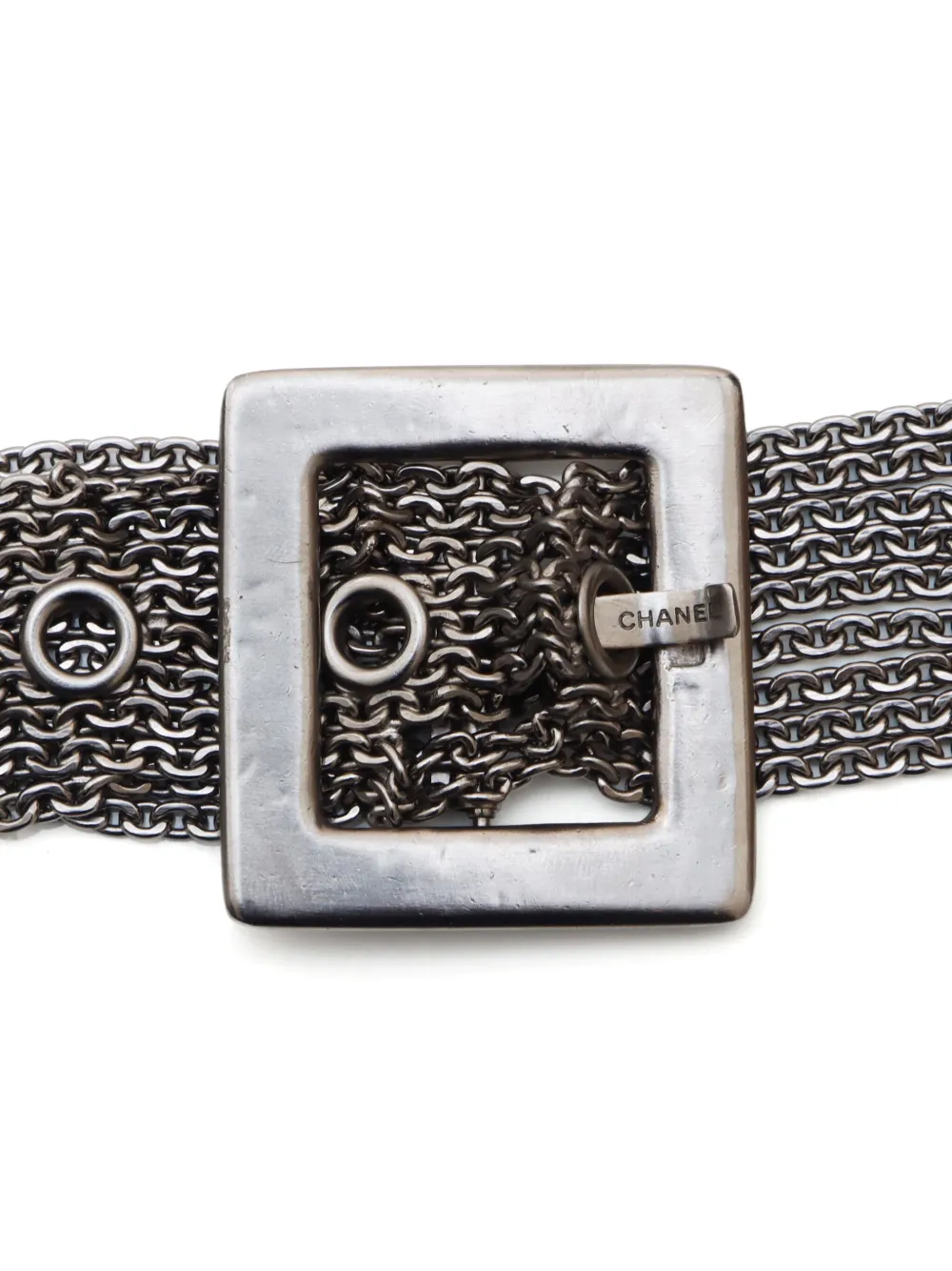 Pre-owned Chanel 2007 Chain Belt In Silver
