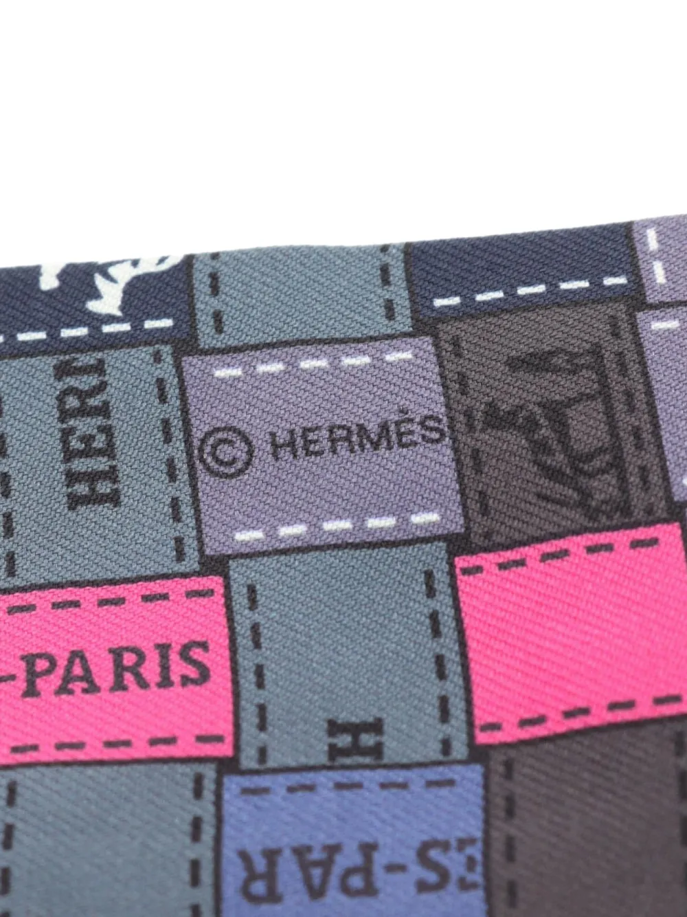 Hermès Pre-Owned 2010s Twilly Bolduc Check scarf - Blauw