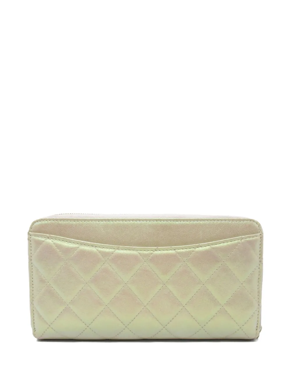 CHANEL Pre-Owned 2020-2021 CC diamond-quilted wallet - Beige