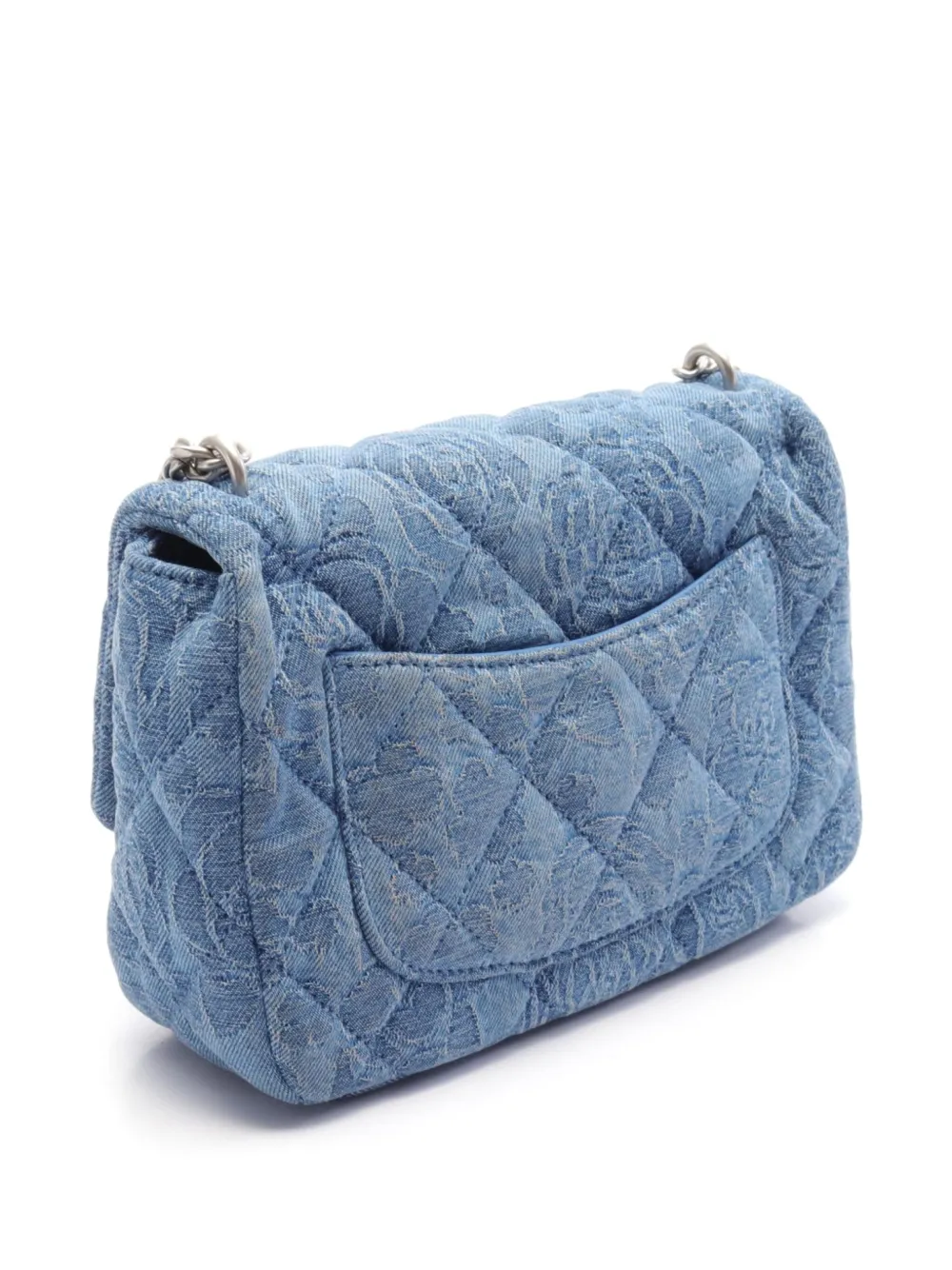 CHANEL Pre-Owned 2021 Camélia Classic Flap schoudertas met jacquard - Blauw