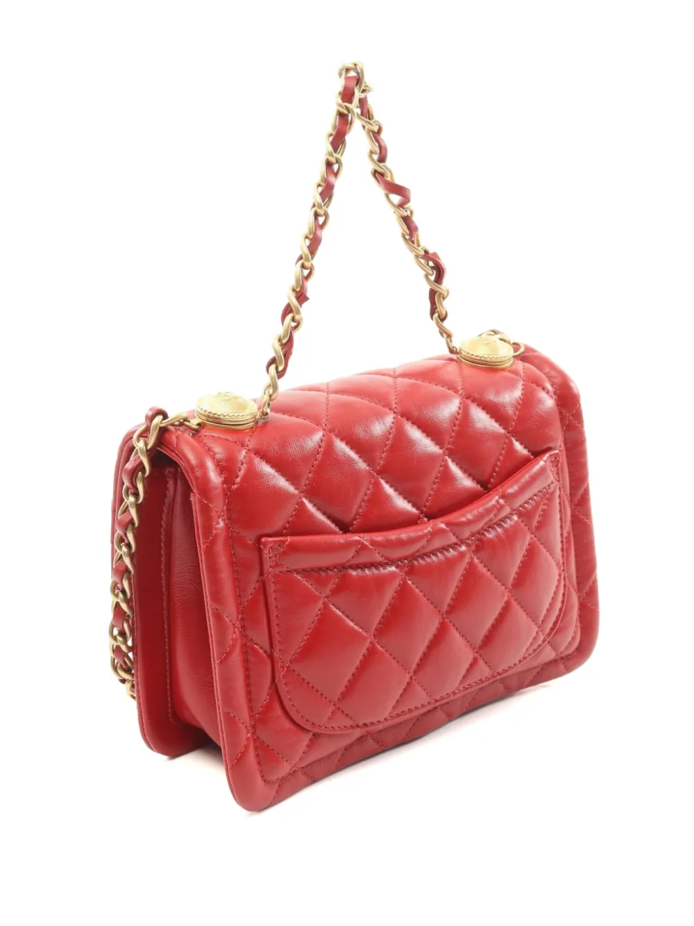 CHANEL Pre-Owned 2020-2021 diamond-quilted two-way bag - Rood