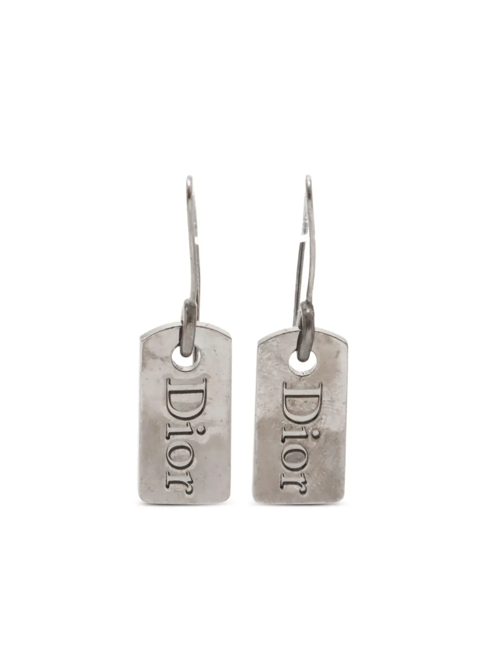 2000s logo-plate earrings