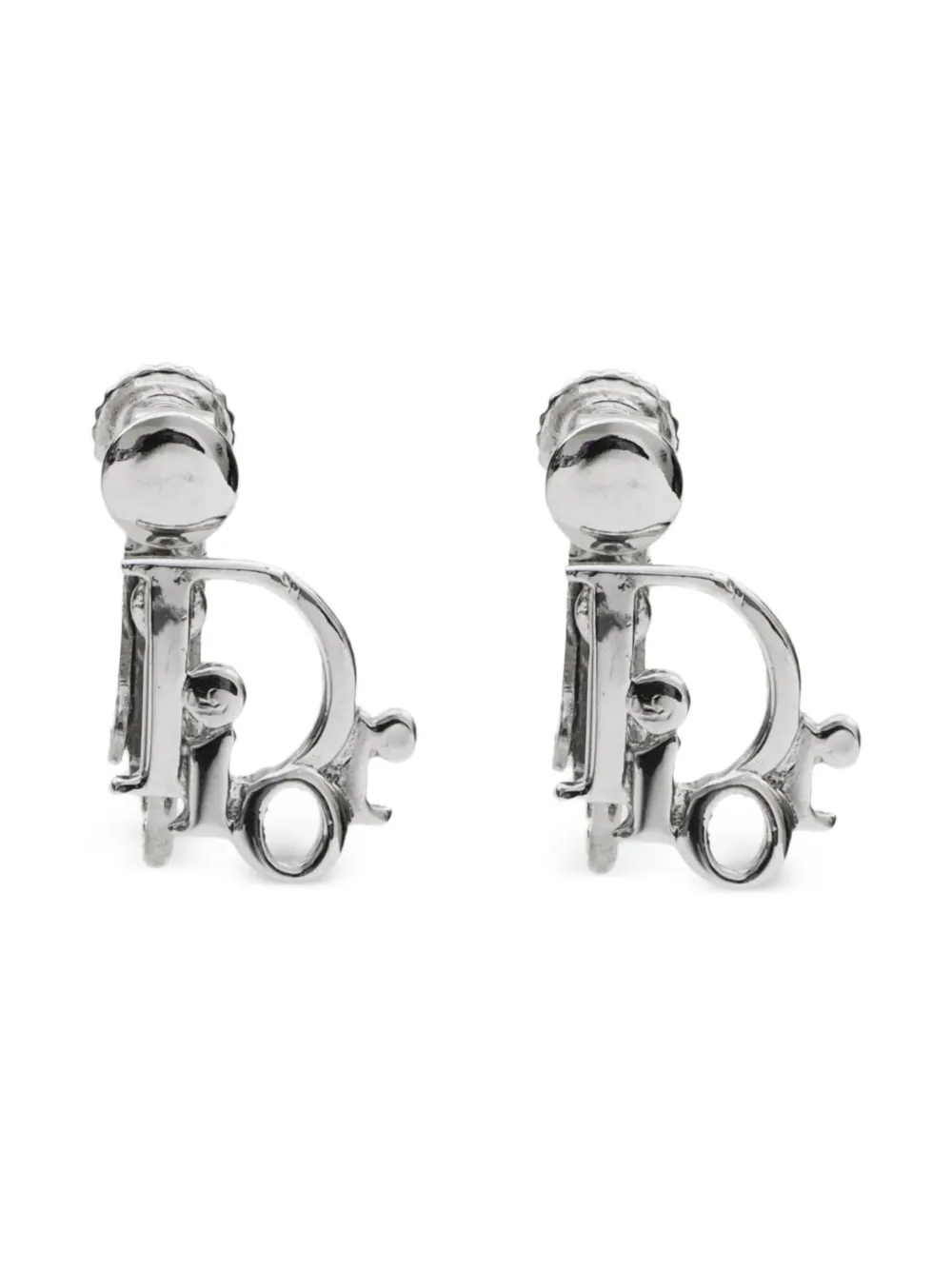 Christian Dior Pre-Owned 2000s ロゴプレート ピアス - SILVER Christian Dior Pre-Owned 2000s ロゴプレート ピアス - SILVER