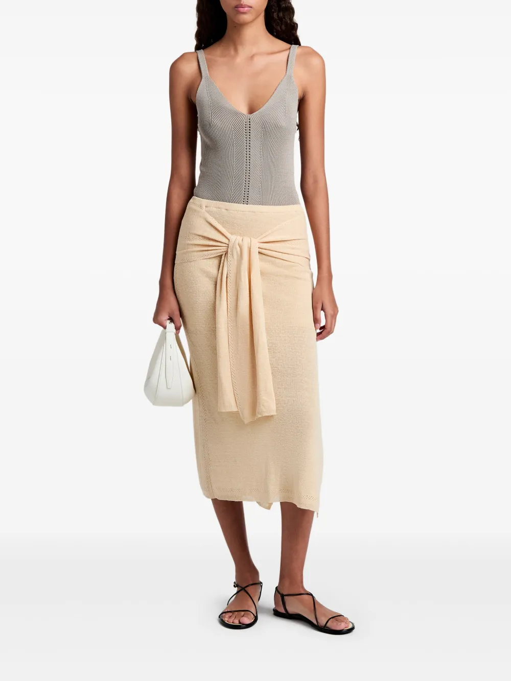 Proenza Schouler White Label Phelan midi-jurk - Beige