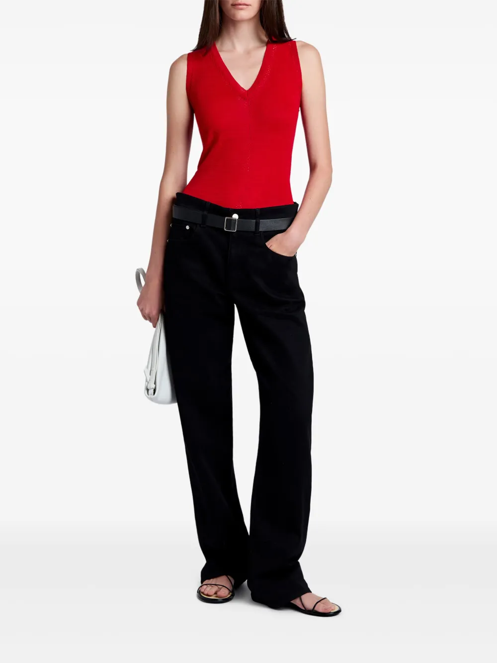 Proenza Schouler White Label Heyde gebreide top - Rood