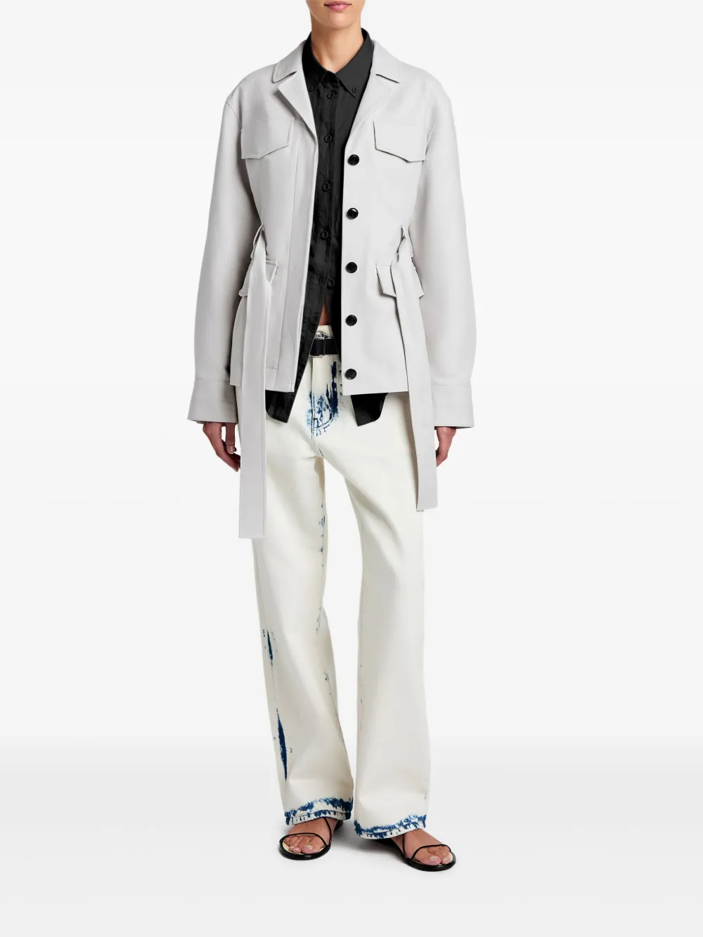 Shop Proenza Schouler White Label Indie Jacket In Grey