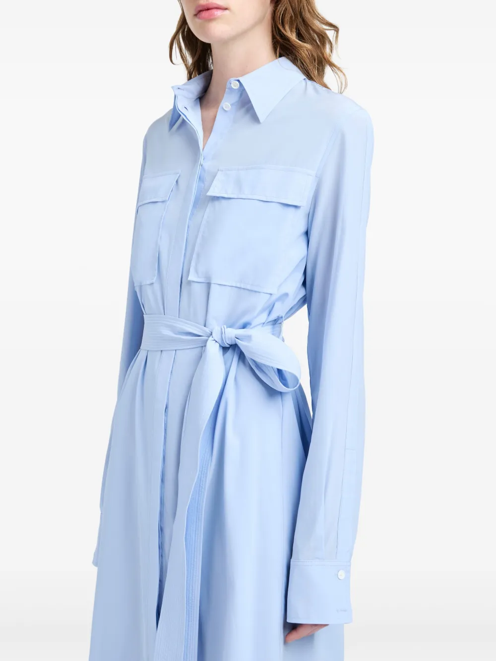 Shop Proenza Schouler Mckenna Midi Dress In Blue