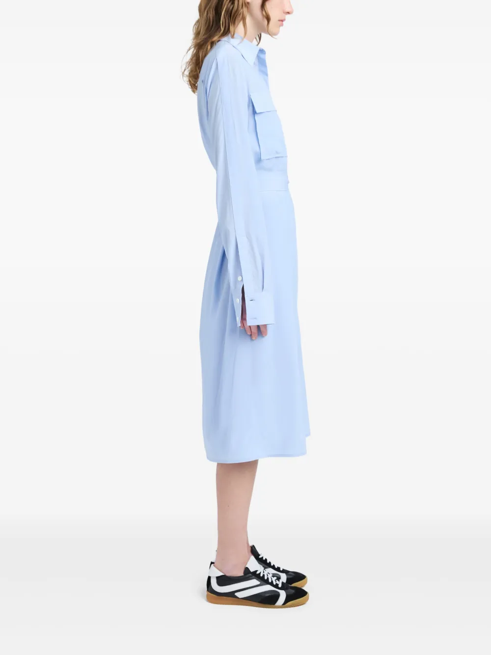 Shop Proenza Schouler Mckenna Midi Dress In Blue