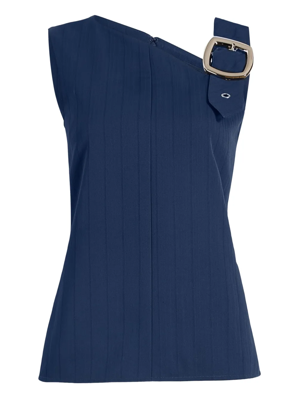 Proenza Schouler Marin asymmetric-neckline buckle top Blauw