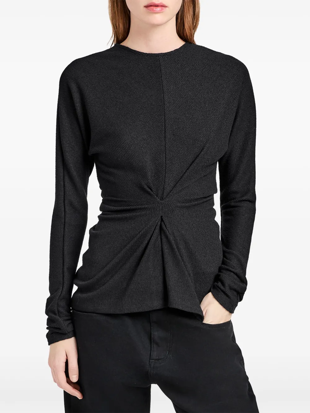Shop Proenza Schouler White Label Heather Knitted Top In Black