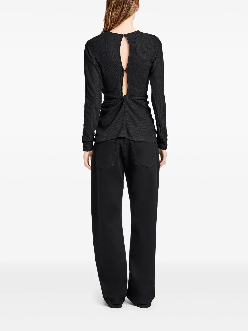 Shop Proenza Schouler White Label Heather Knitted Top In Black
